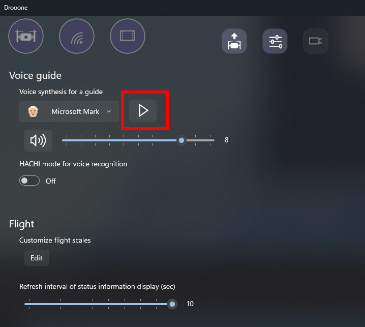 Drooone voice guide